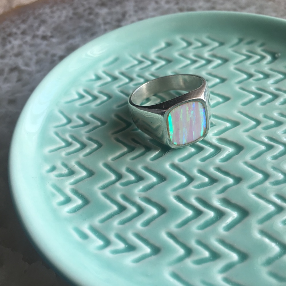 Sterling silver ring with opal stone